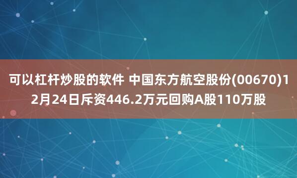 可以杠杆炒股的软件 中国东方航空股份(00670)12月24日斥资446.2万元回购A股110万股