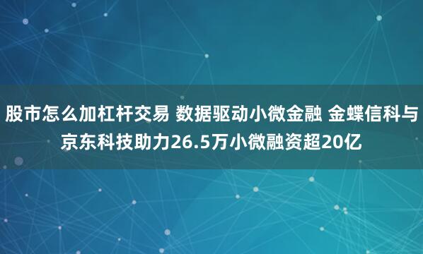 股市怎么加杠杆交易 数据驱动小微金融 金蝶信科与京东科技助力26.5万小微融资超20亿