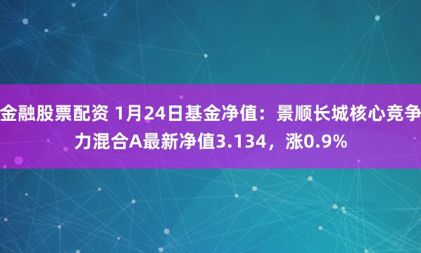 金融股票配资 1月24日基金净值：景顺长城核心竞争力混合A最新净值3.134，涨0.9%