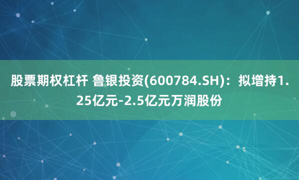 股票期权杠杆 鲁银投资(600784.SH)：拟增持1.25亿元-2.5亿元万润股份